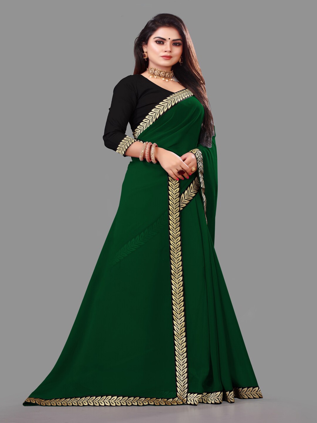 

Sadika Woven Design Zari Saree, Green
