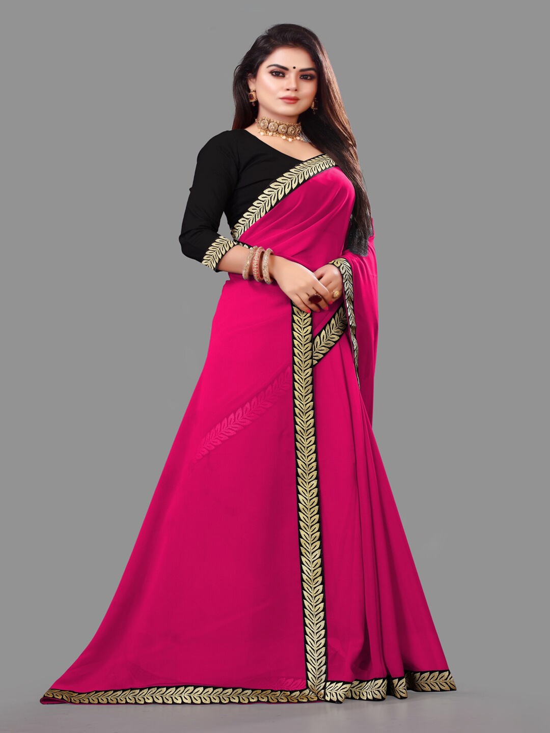 

Sadika Woven Design Zari Saree, Rose