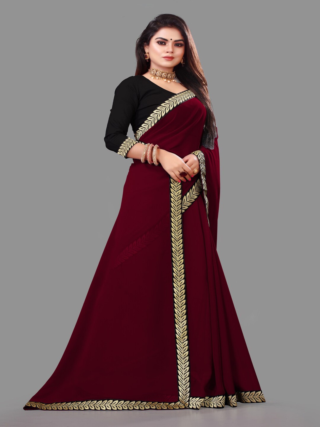 

Sadika Woven Design Zari Saree, Maroon