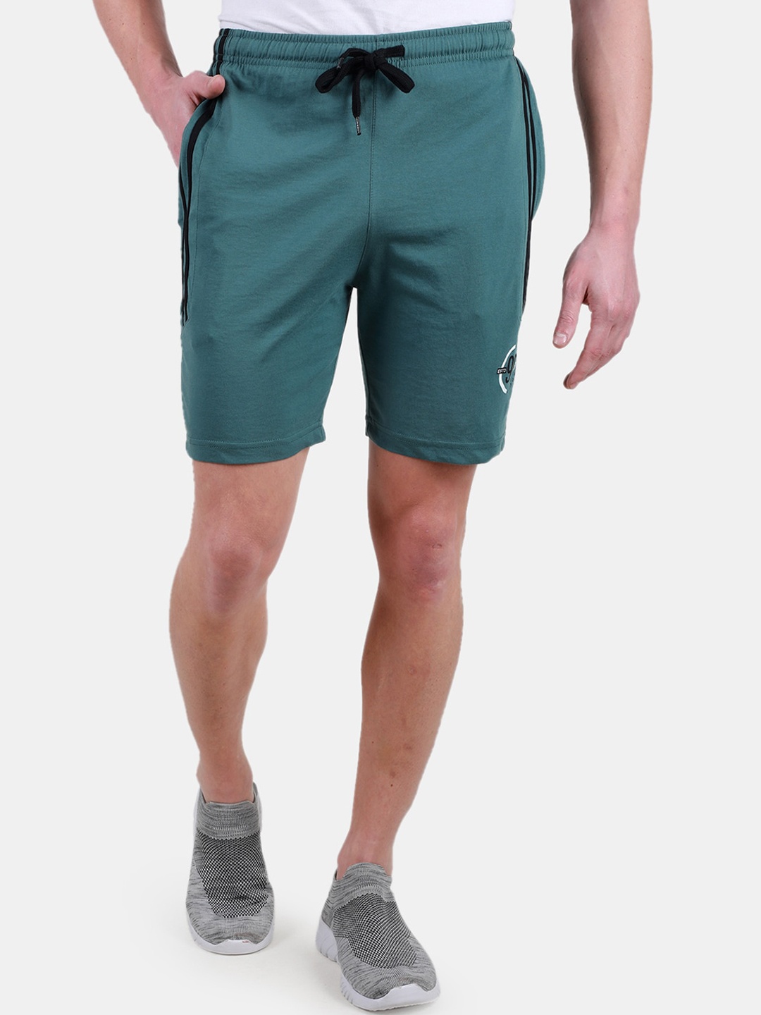 Duke Men High-Rise Cotton Sports Shorts, Green