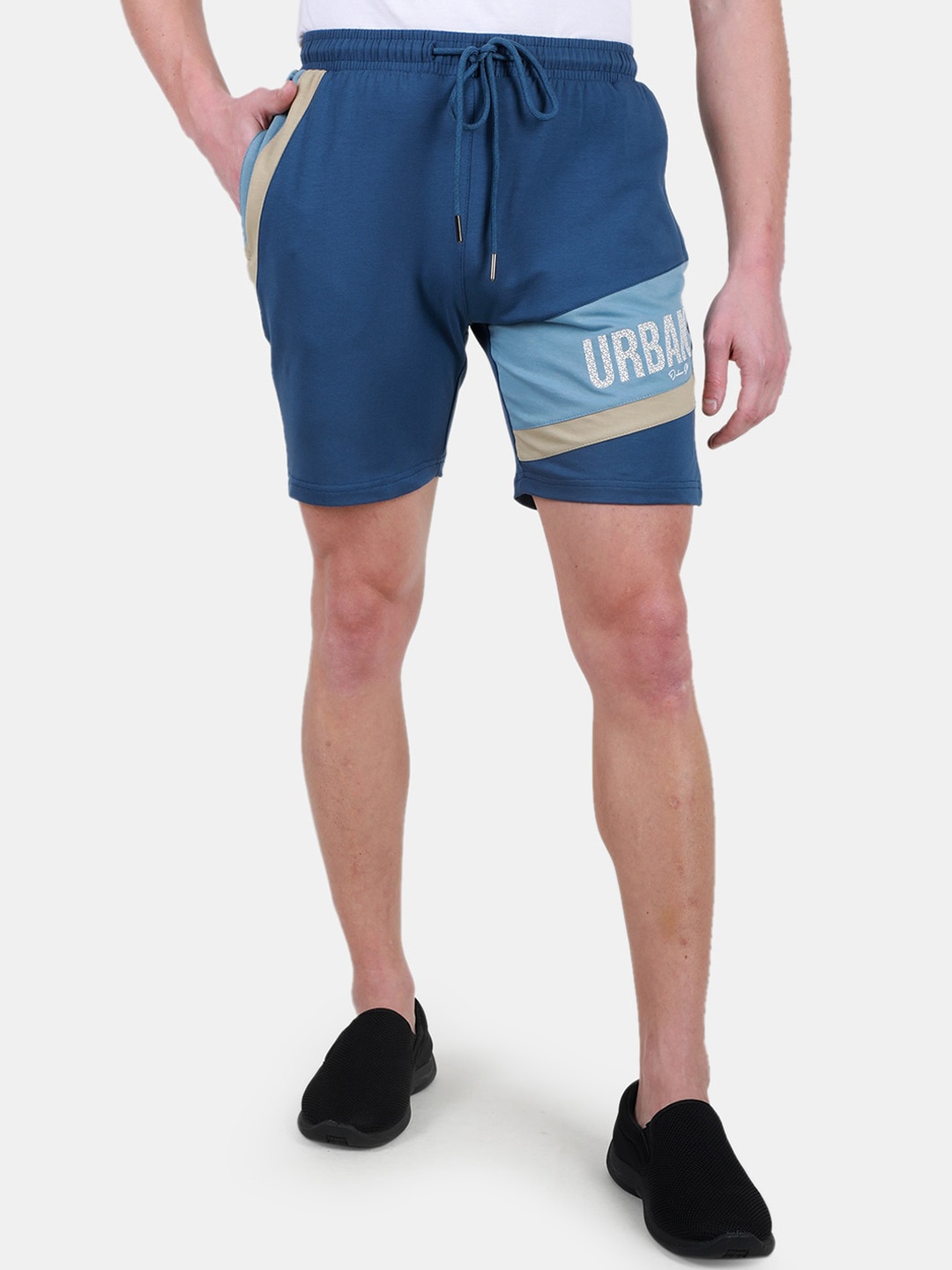 

Duke Men Typography Printed High-Rise Cotton Sports Shorts, Blue