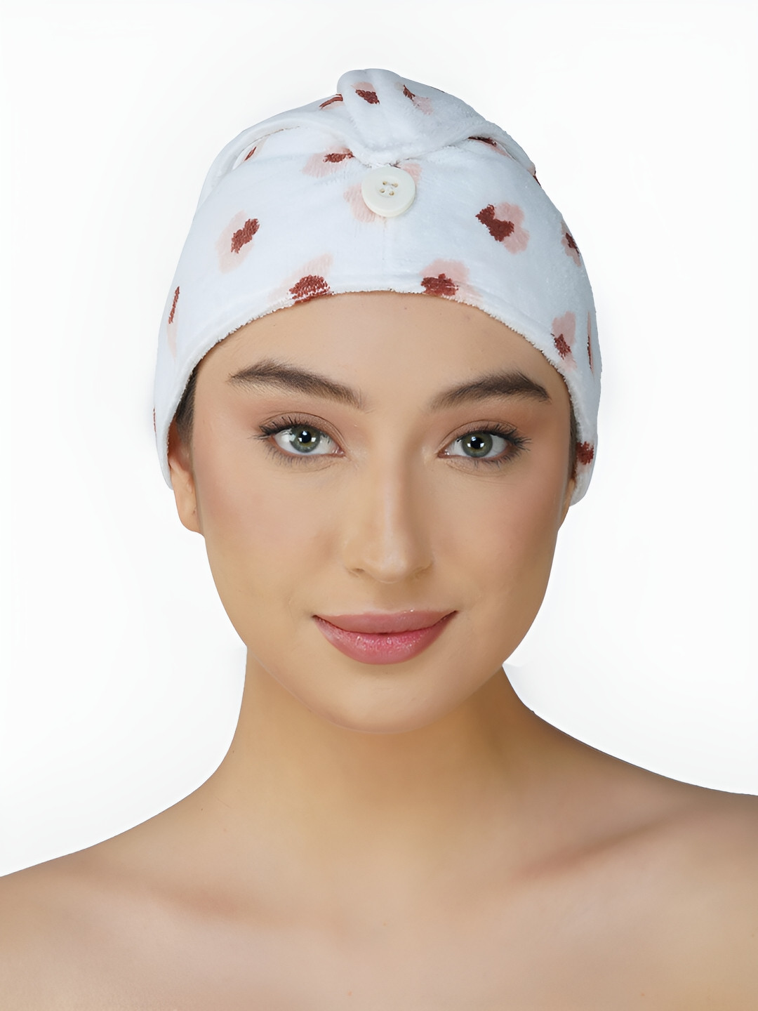 

RANGOLI White & Pink Cotton 500 GSM Hair Wrap Towel
