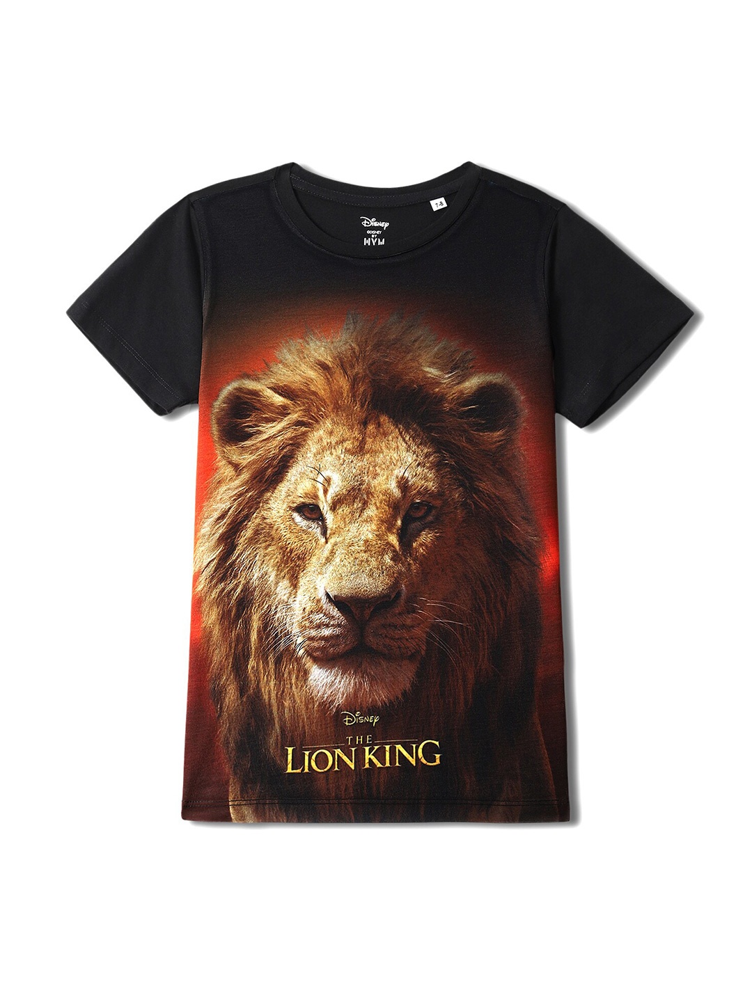 

Wear Your Mind Boys Lion King Printed Cotton T-shirt, Black