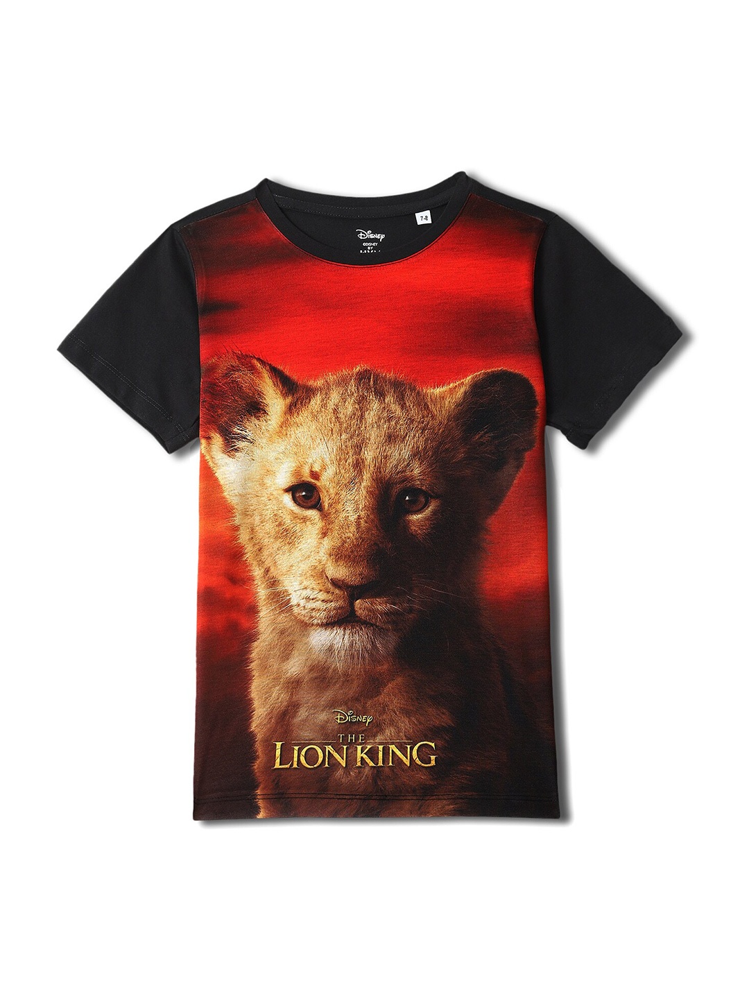 

Wear Your Mind Boys Simba Printed Round Neck Casual T-shirt, Black