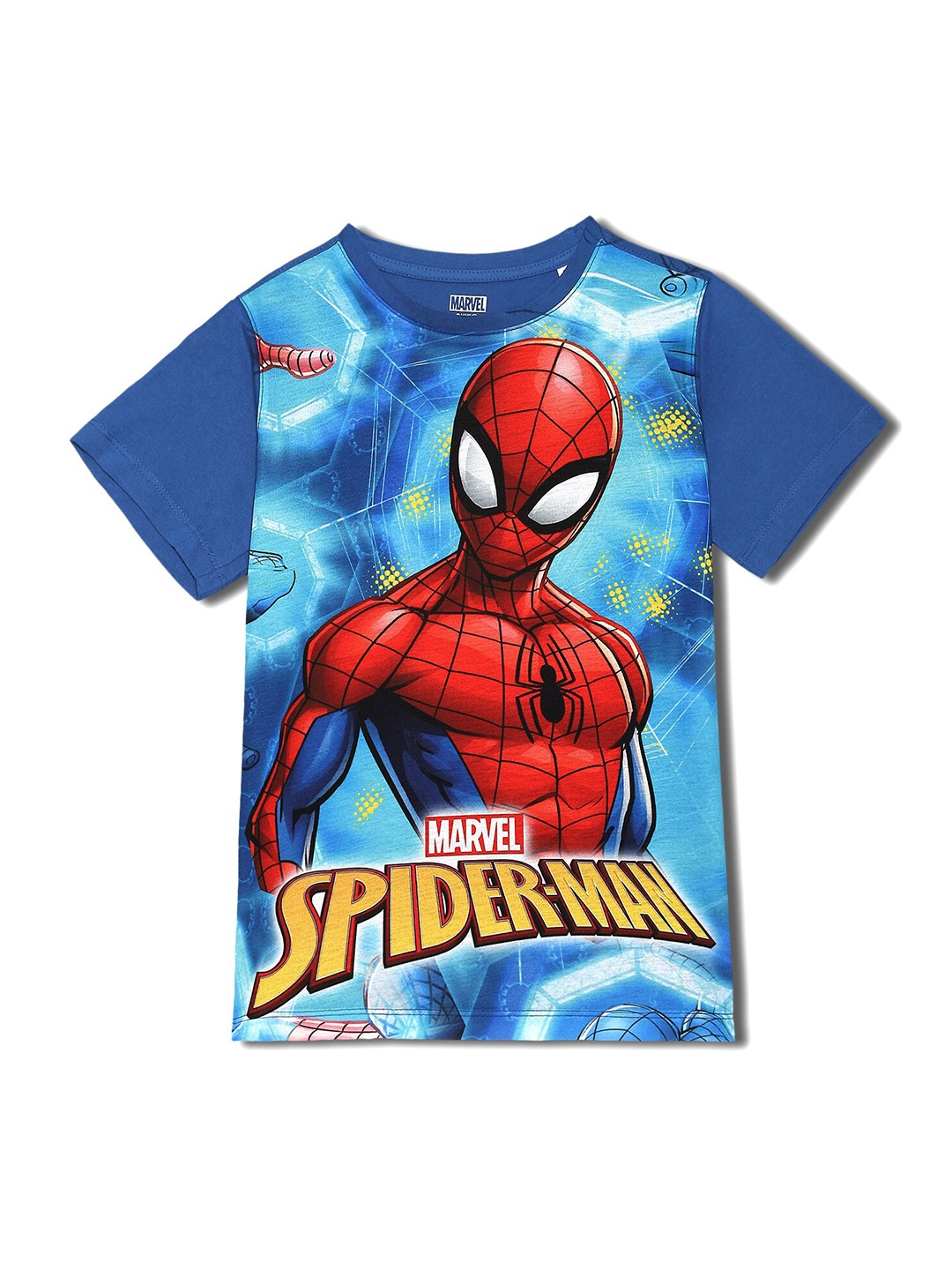 

Wear Your Mind Boys Spider-Man Printed Round Neck Casual T-shirt, Blue