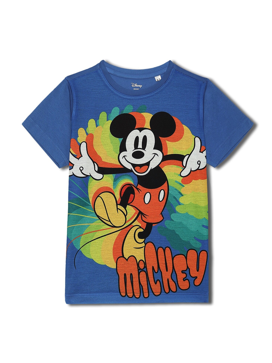 

Wear Your Mind Boys Mickey Mouse Printed Extended Sleeves Cotton T-shirt, Blue