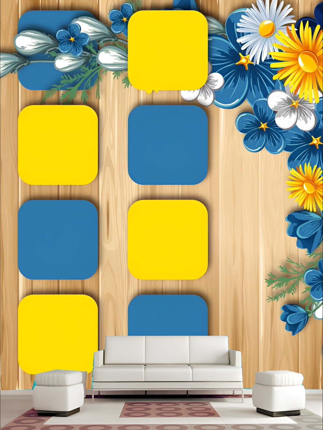 

KSHIRSA Brown & Yellow Printed Self-Adhesive Laminated Wallpaper