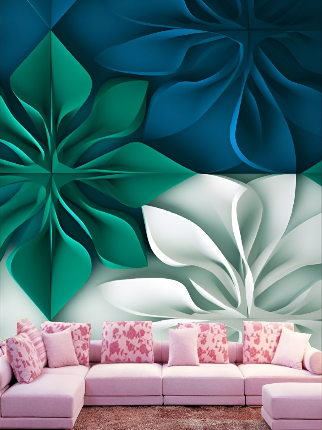 

KSHIRSA Blue & Green Printed Self-Adhesive Laminated Wallpaper