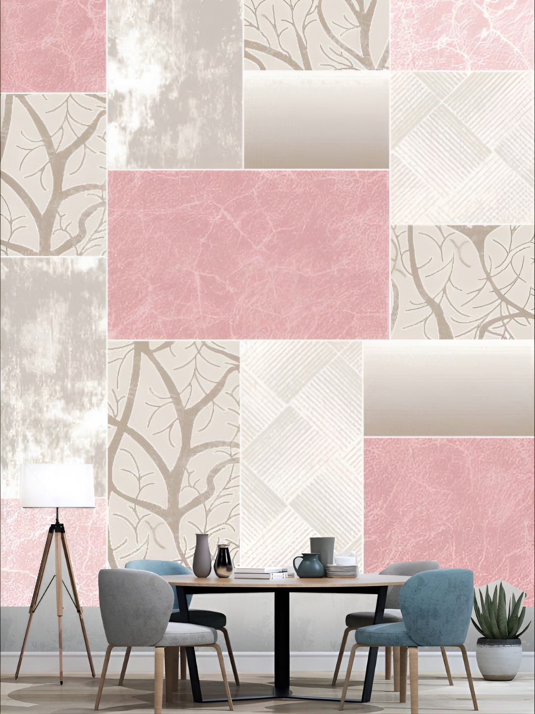 

KSHIRSA Pink & Brown Printed Self-Adhesive Laminated Wallpaper