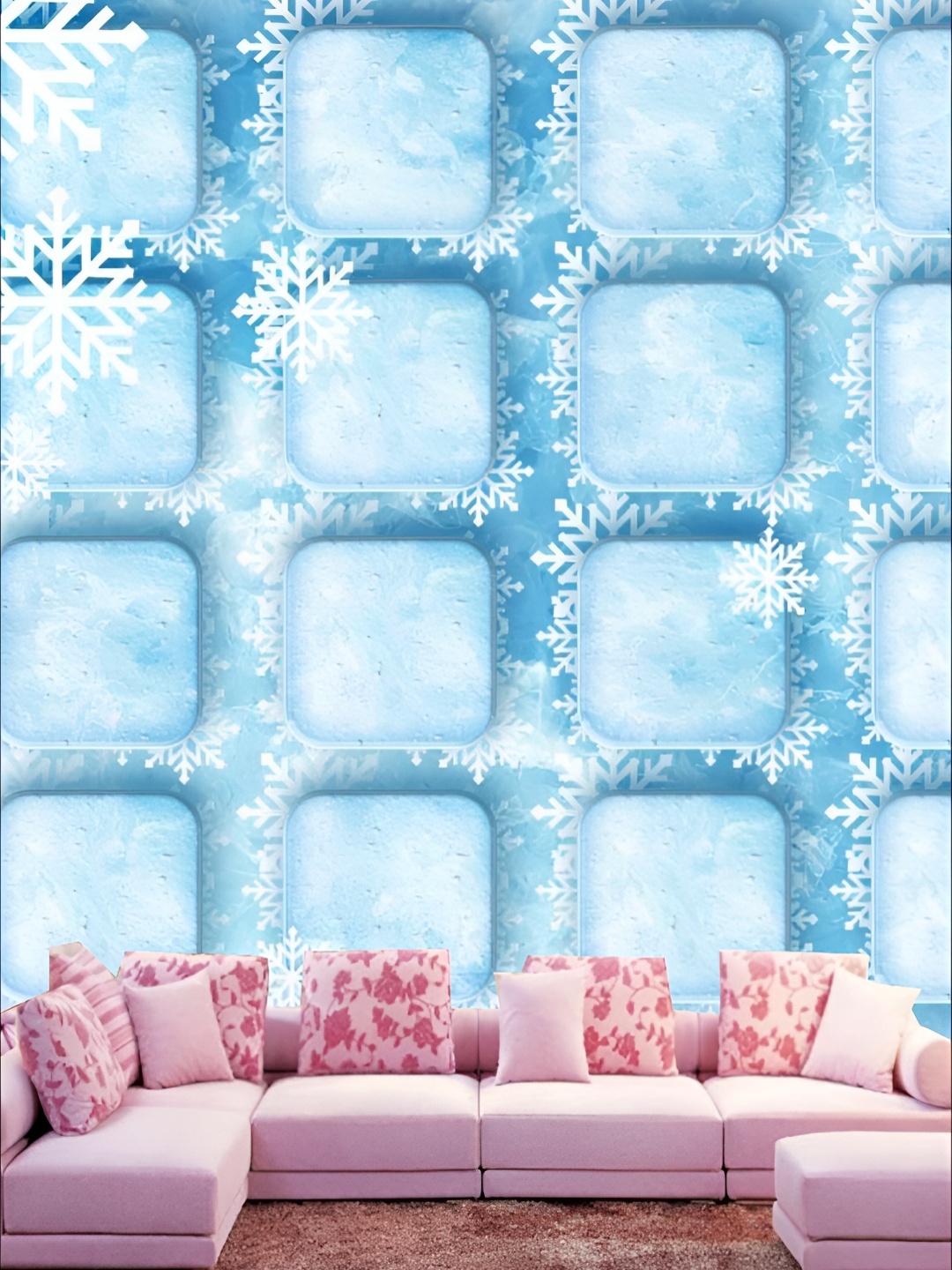 

KSHIRSA Blue & White Printed Self-Adhesive Laminated Wallpaper