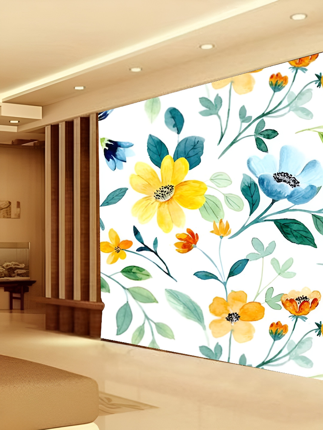 

KSHIRSA White & Green Printed Self-Adhesive Laminated Wallpaper