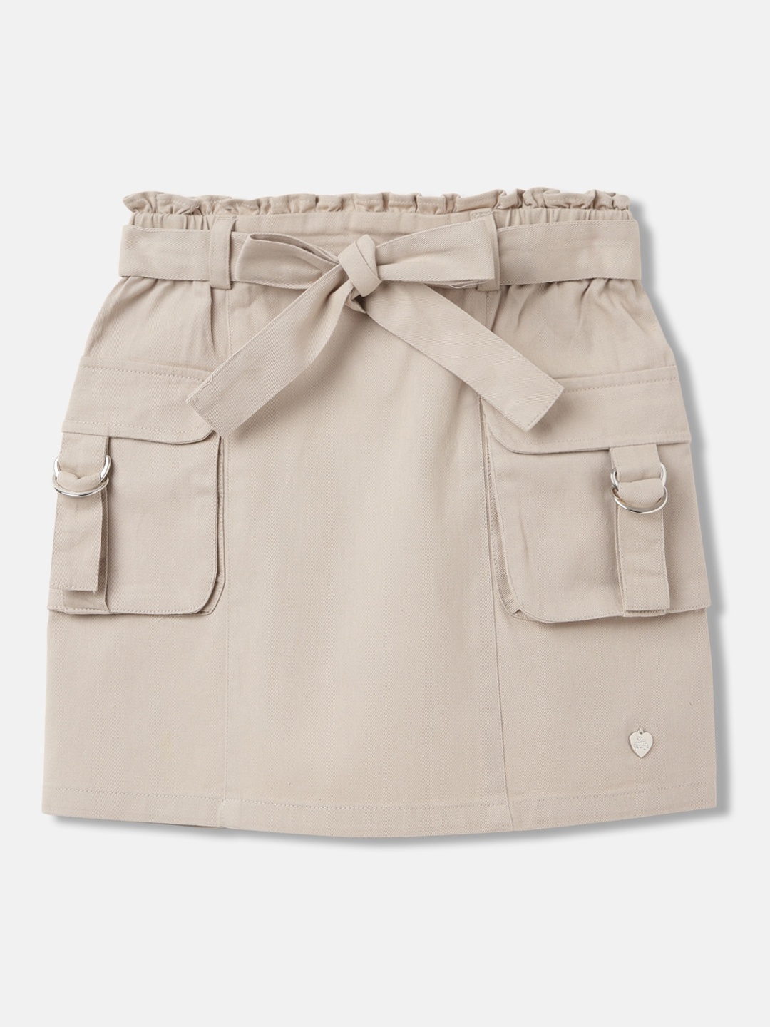 

Blue Giraffe Infant Girls Pure Cotton Mini Skirt, Beige