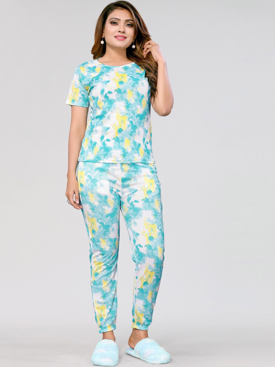 

vj fashion Tie & Dye T-Shirt With Jogger, Blue