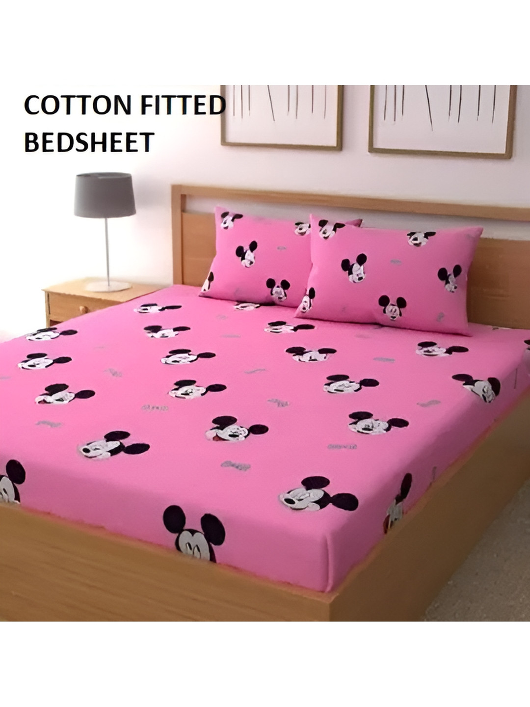 

Supreme Home Collective Pink & Black 144 TC Queen Bedsheet with 2 Pillow Covers