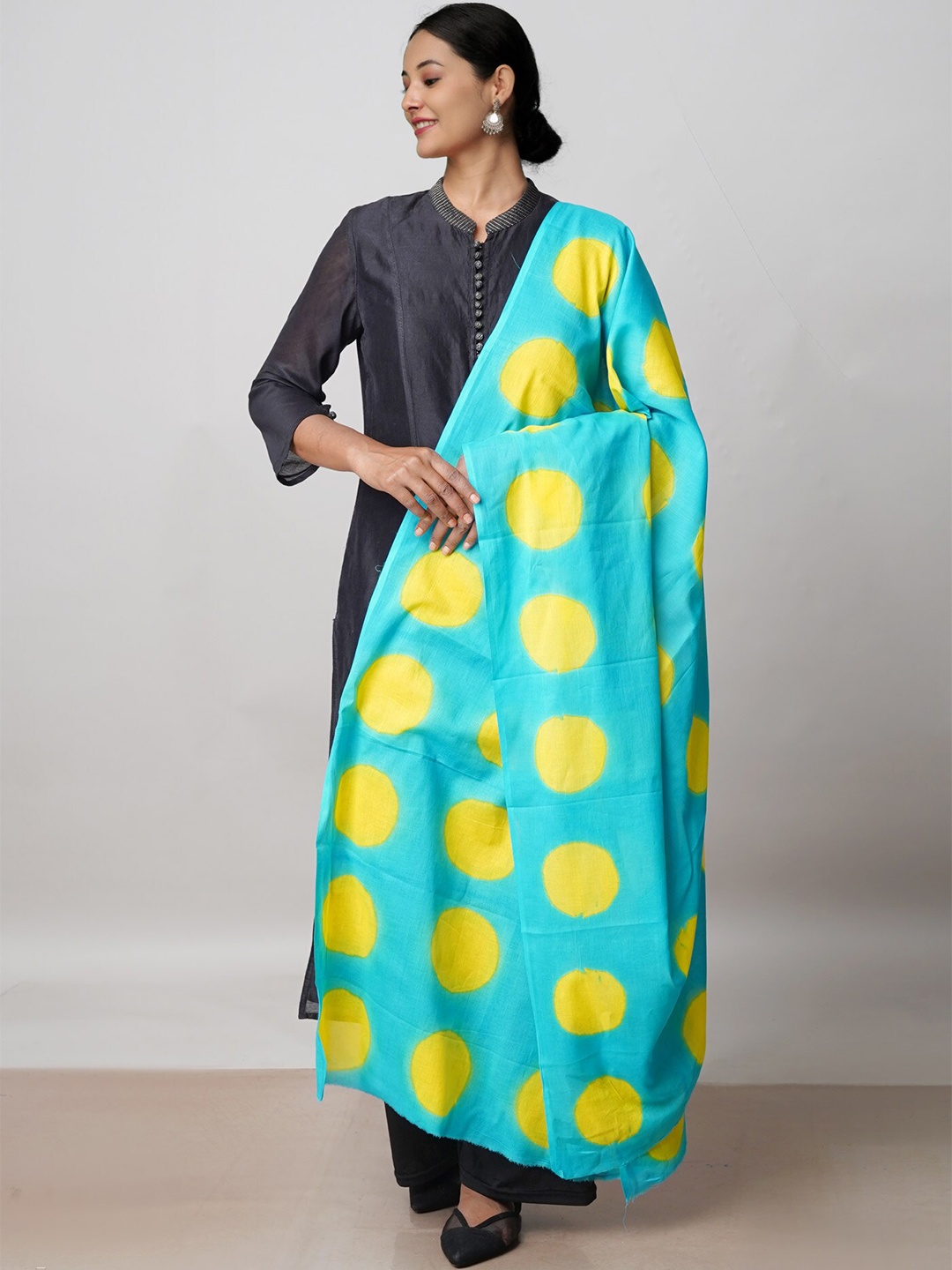 

Unnati Silks Geometric Printed Cotton Silk Dupatta, Blue