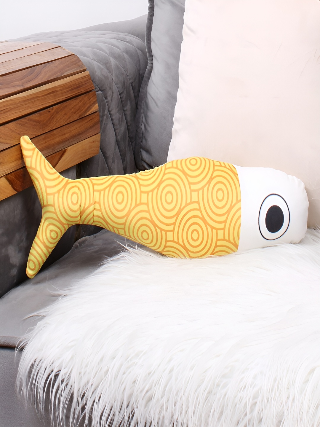 

STITCHNEST Yellow Printed Pre-Filled Cushion