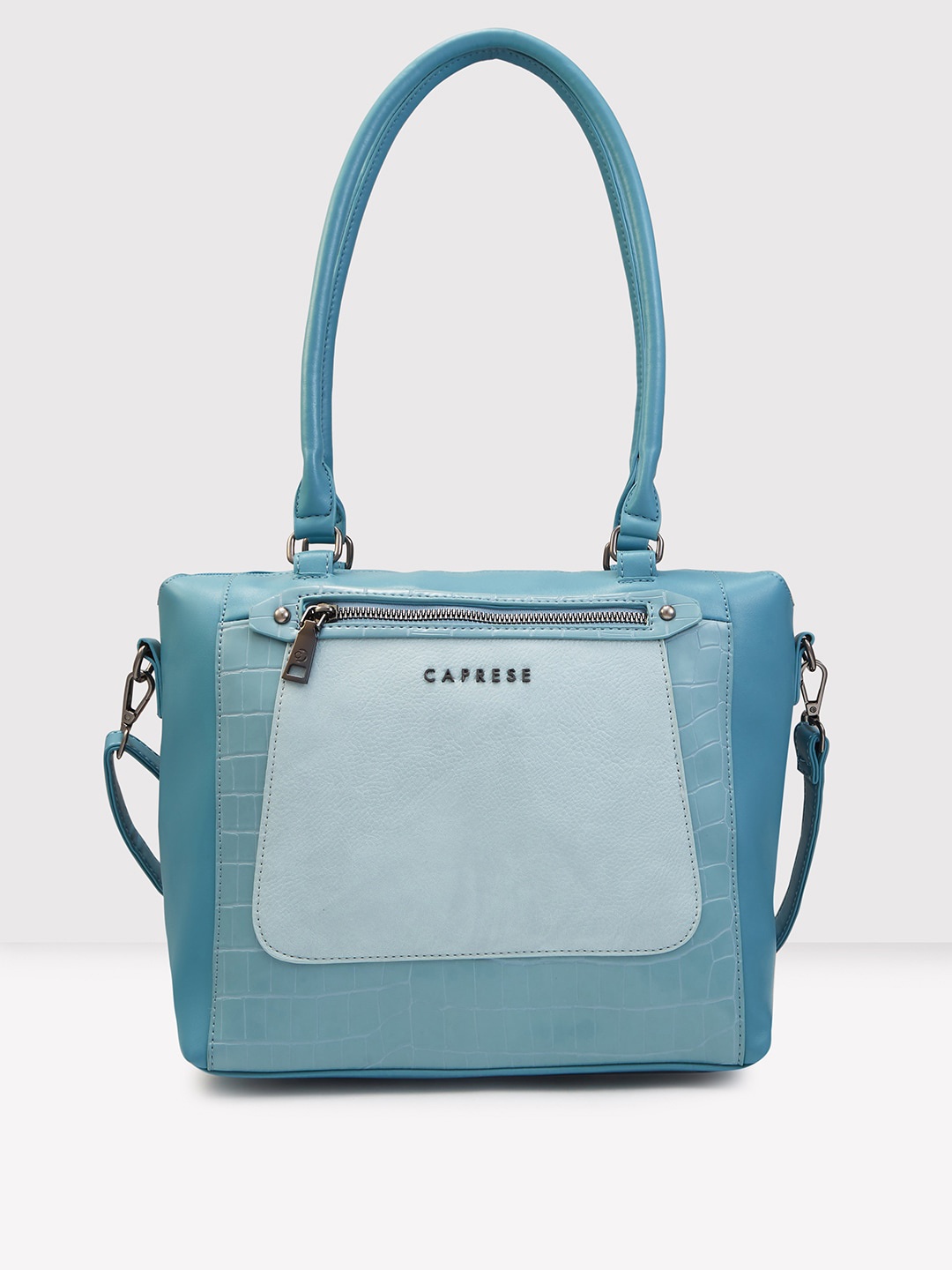 

Caprese Textured Leather Structured Shoulder Bag, Blue