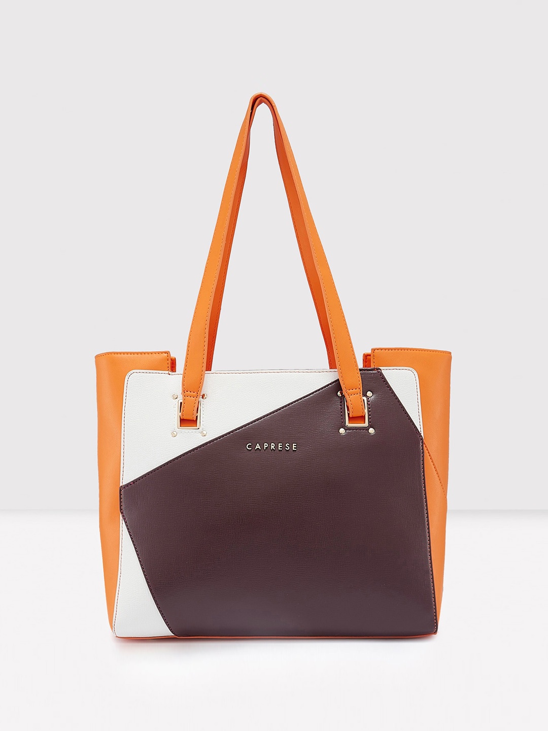 

Caprese Colourblocked Structured Handheld Bag, Brown