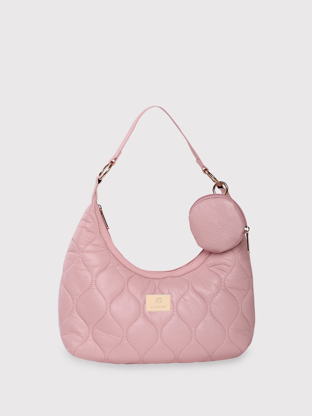 

Caprese PU Structured Handheld Bag with Quilted, Pink