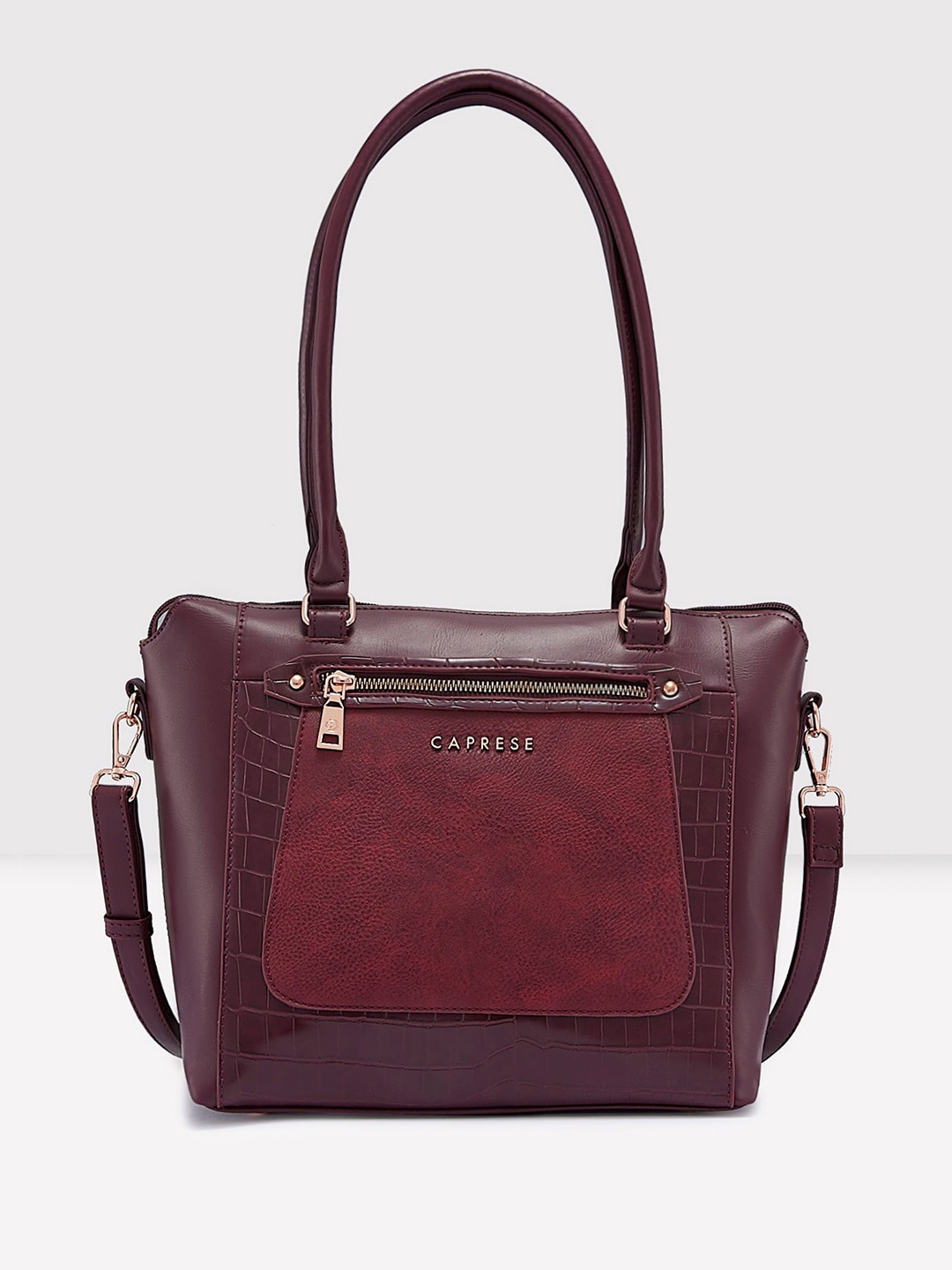 

Caprese Textured Structured Shoulder Bag, Maroon