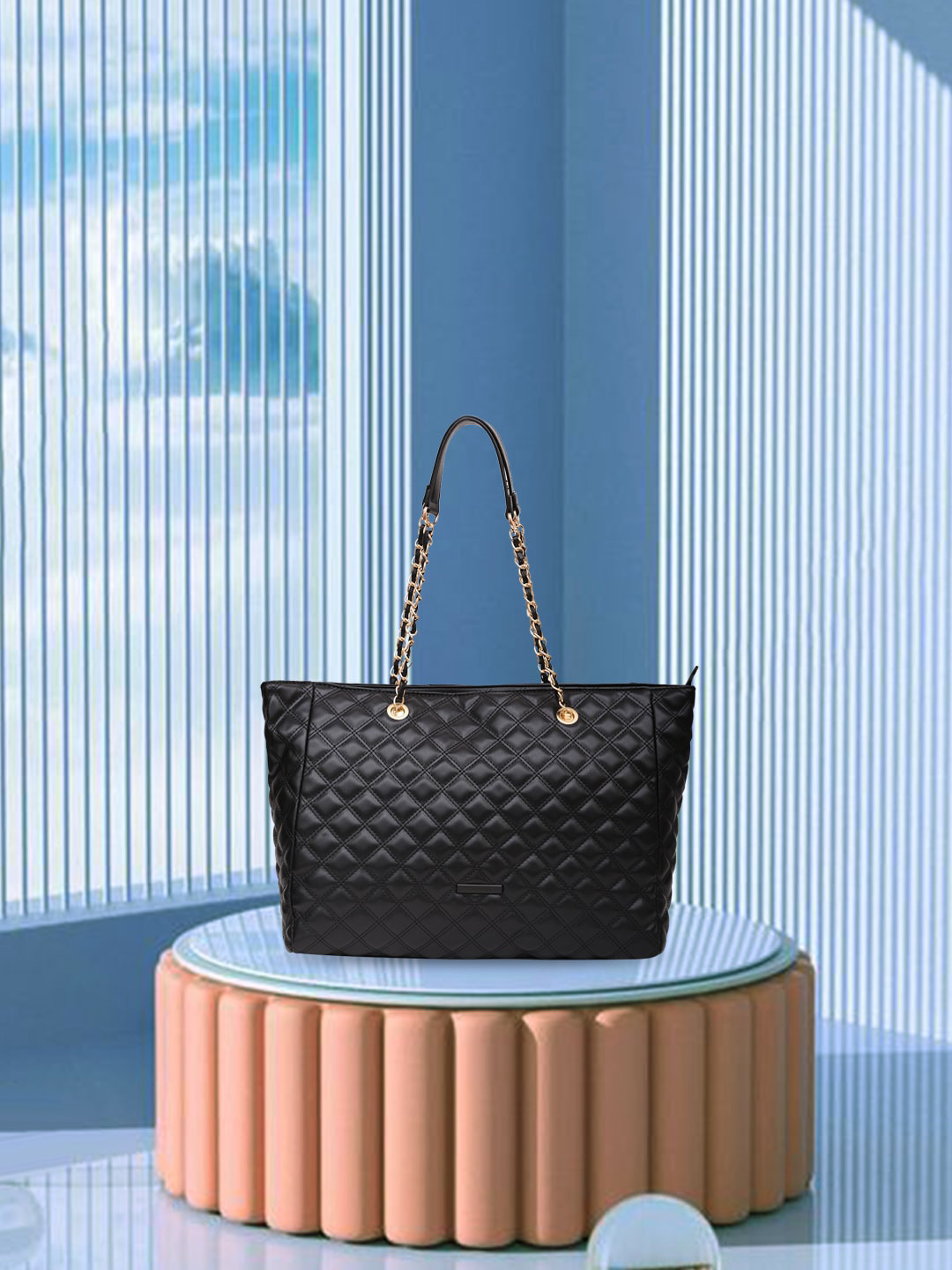 

Caprese Textured Structured Shoulder Bag, Black