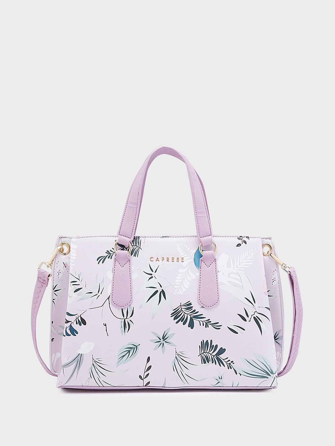 

Caprese Floral Printed Structured Handheld Bag, Purple