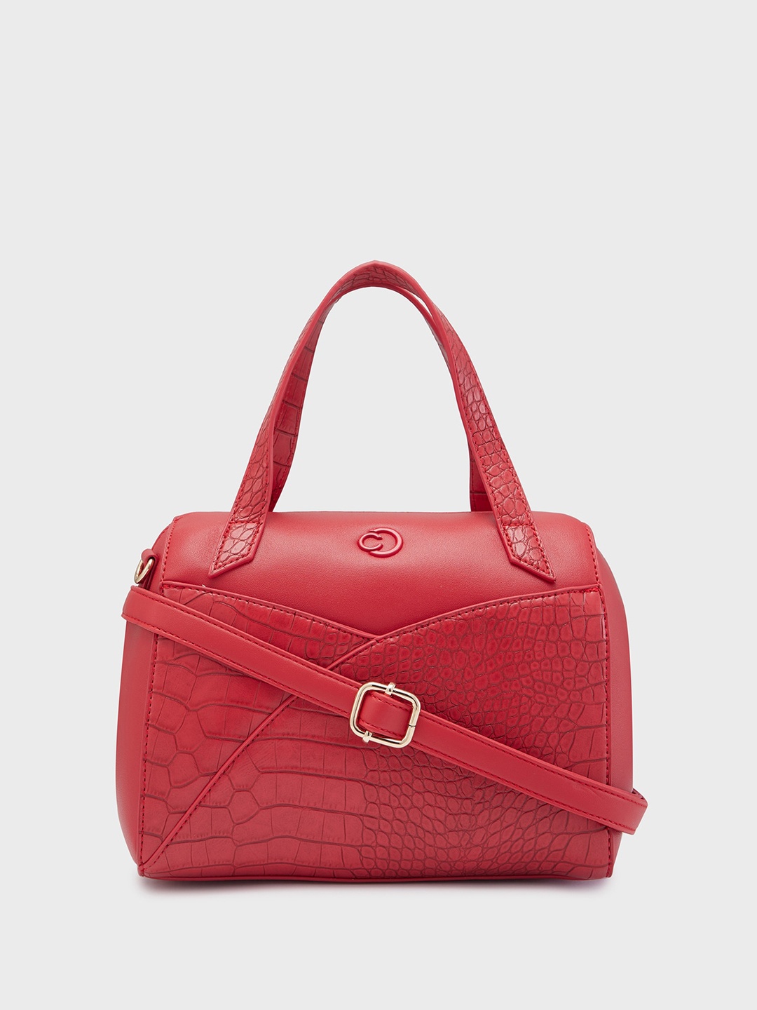 

Caprese Textured Structured Handheld Bag, Red