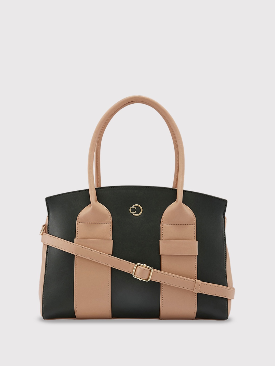 

Caprese Colourblocked Structured Handheld Bag, Green