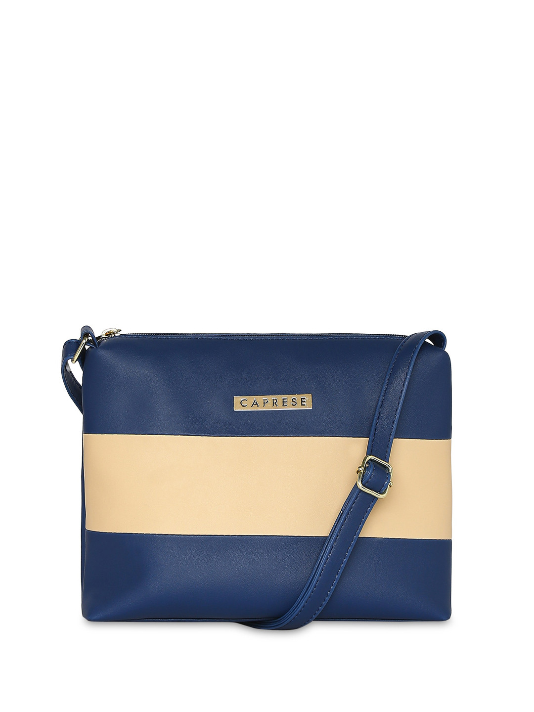 

Caprese Colourblocked Structured Sling Bag, Blue