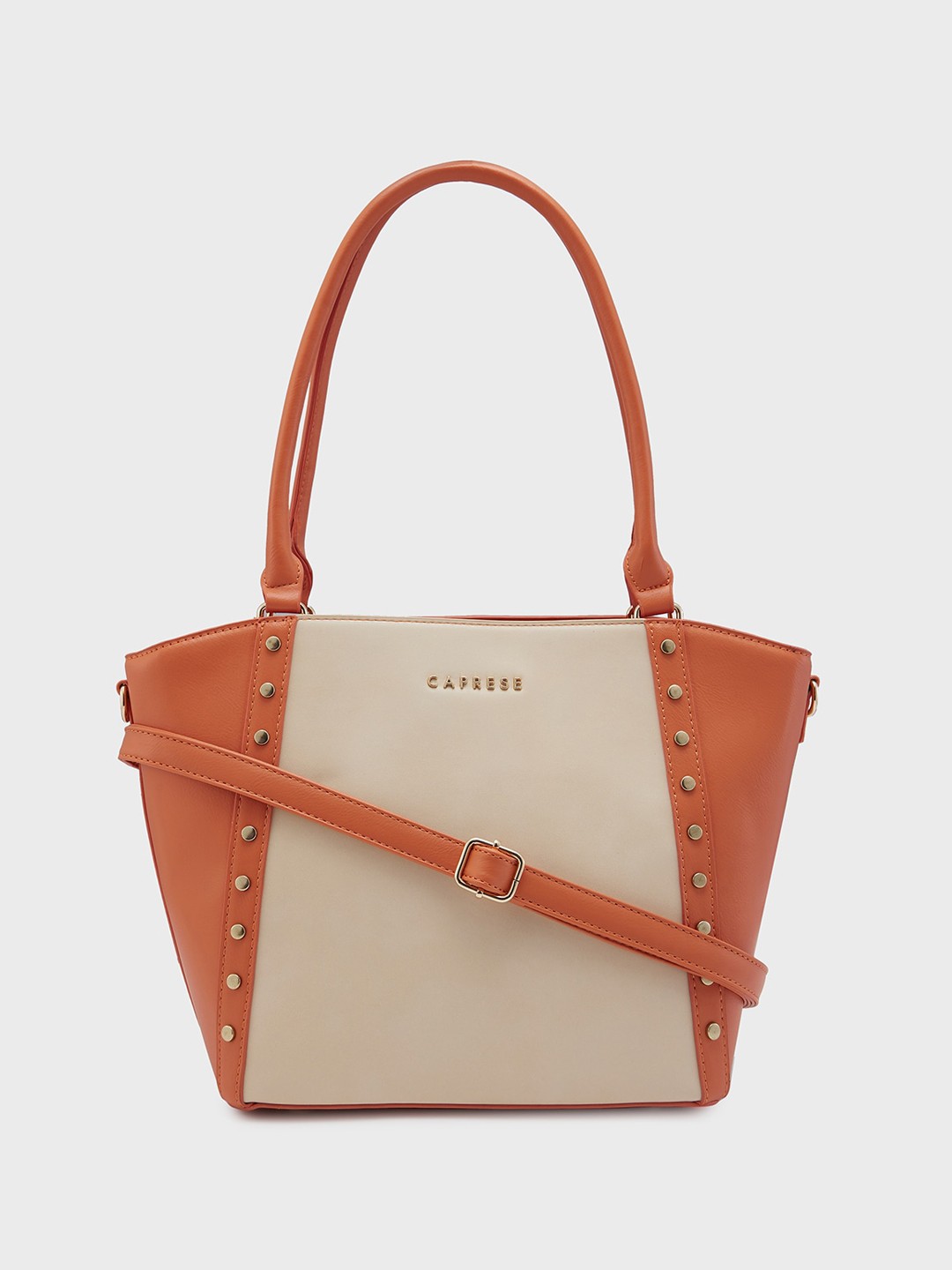

Caprese Colourblocked Structured Shoulder Bag, Beige