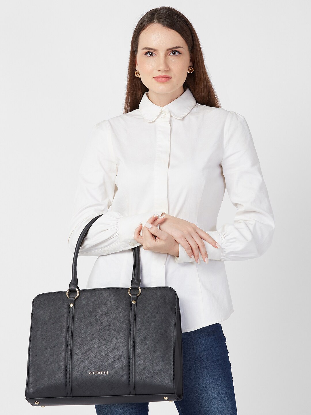 

Caprese Women Up to 14 inch Laptop Bag, Black