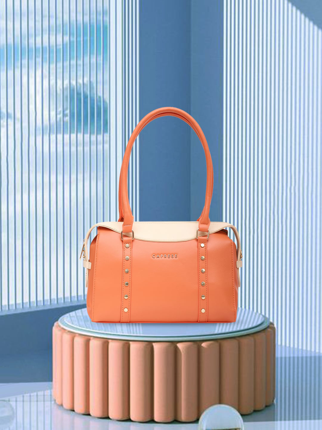 

Caprese Oversized Structured Handheld Bag, Orange