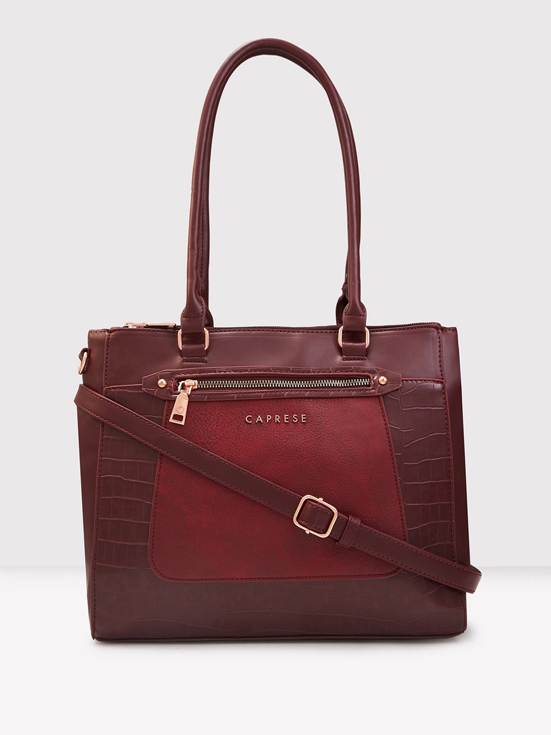 

Caprese Textured Structured Shoulder Bag, Brown