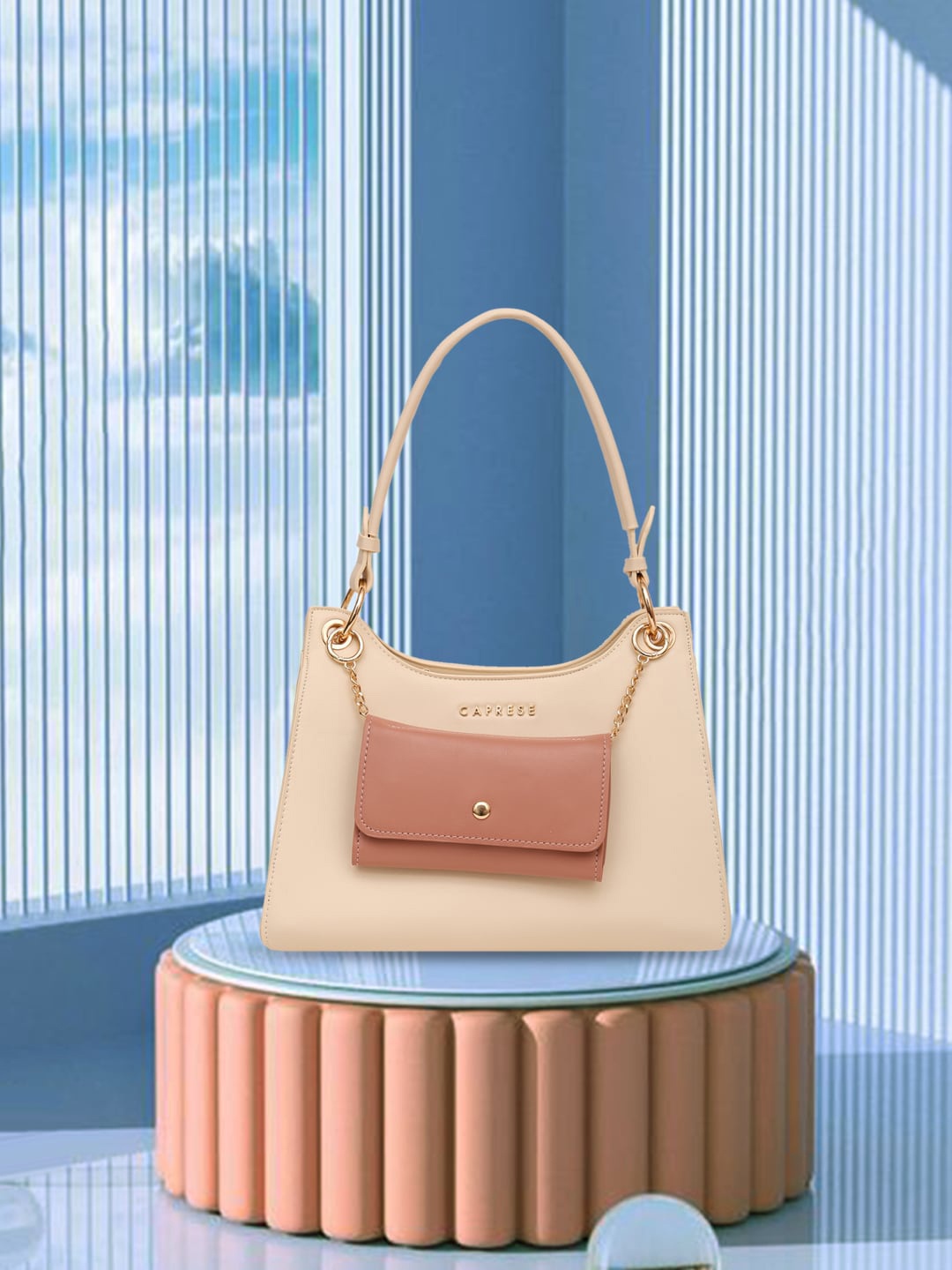 

Caprese Structured Hobo Bag, Beige