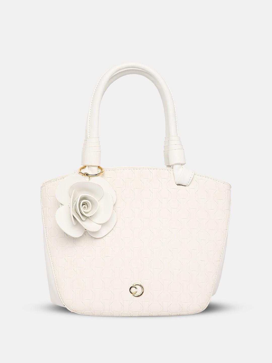 

Caprese Leather Structured Handheld Bag, White