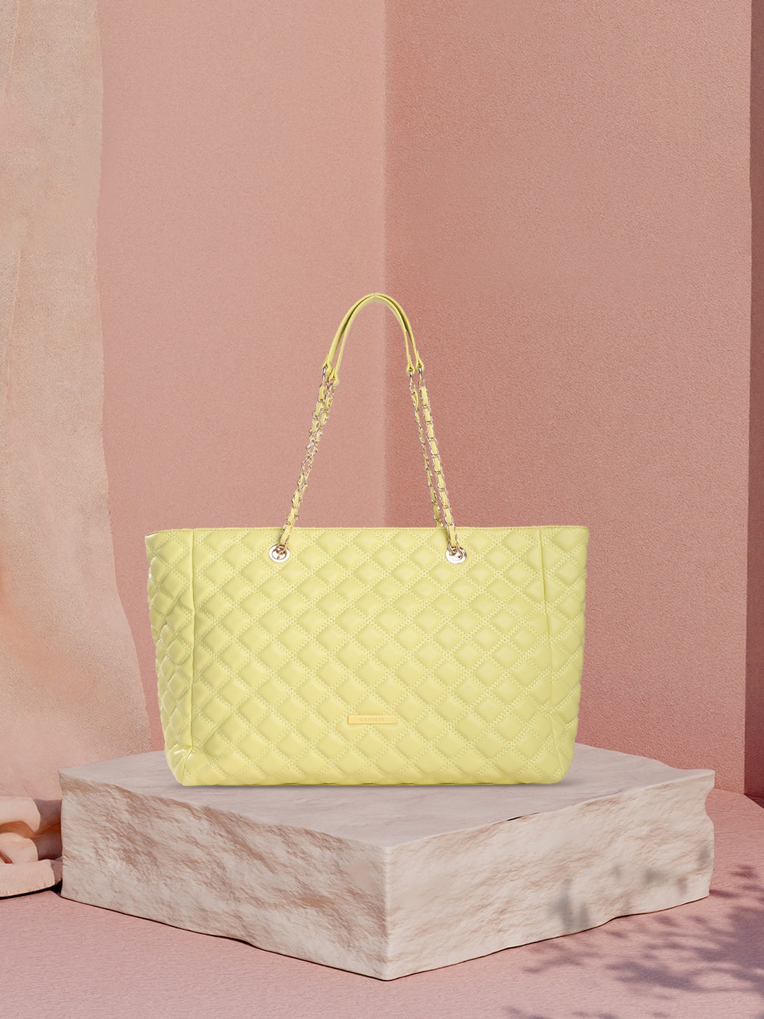 

Caprese Textured Leather Swagger Handheld Bag, Yellow