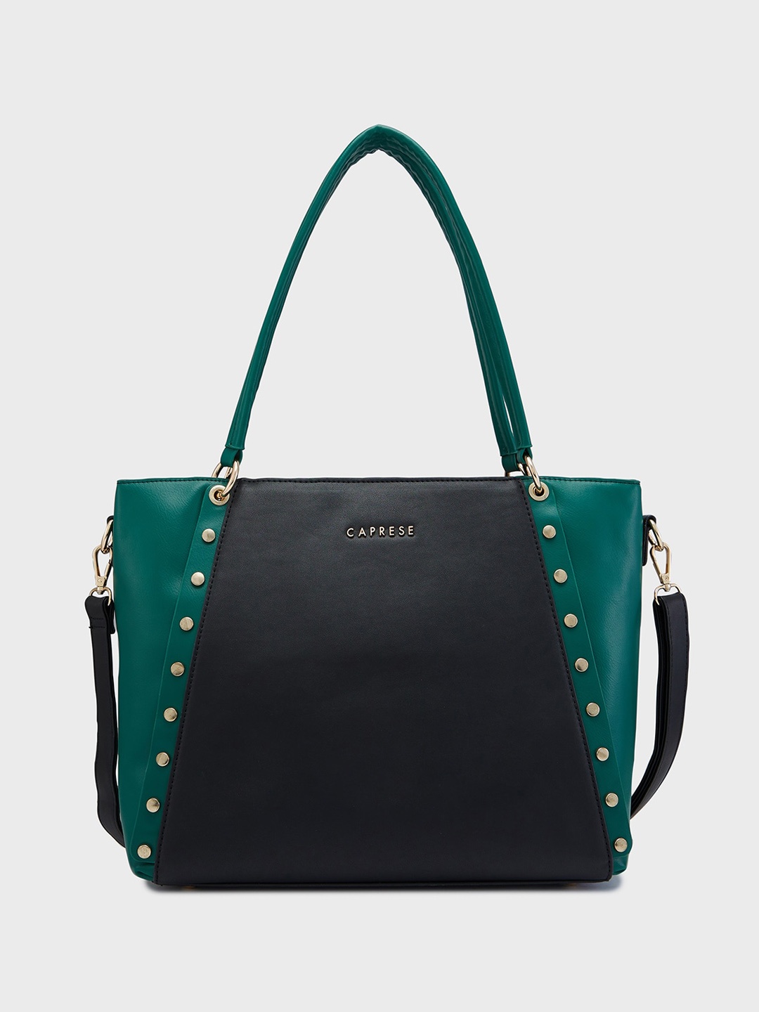 

Caprese Embellished PU Oversized Structured Shoulder Bag, Black