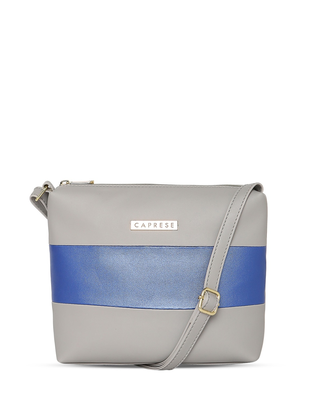 

Caprese Colourblocked Leather Miniature Sling Bag, Grey