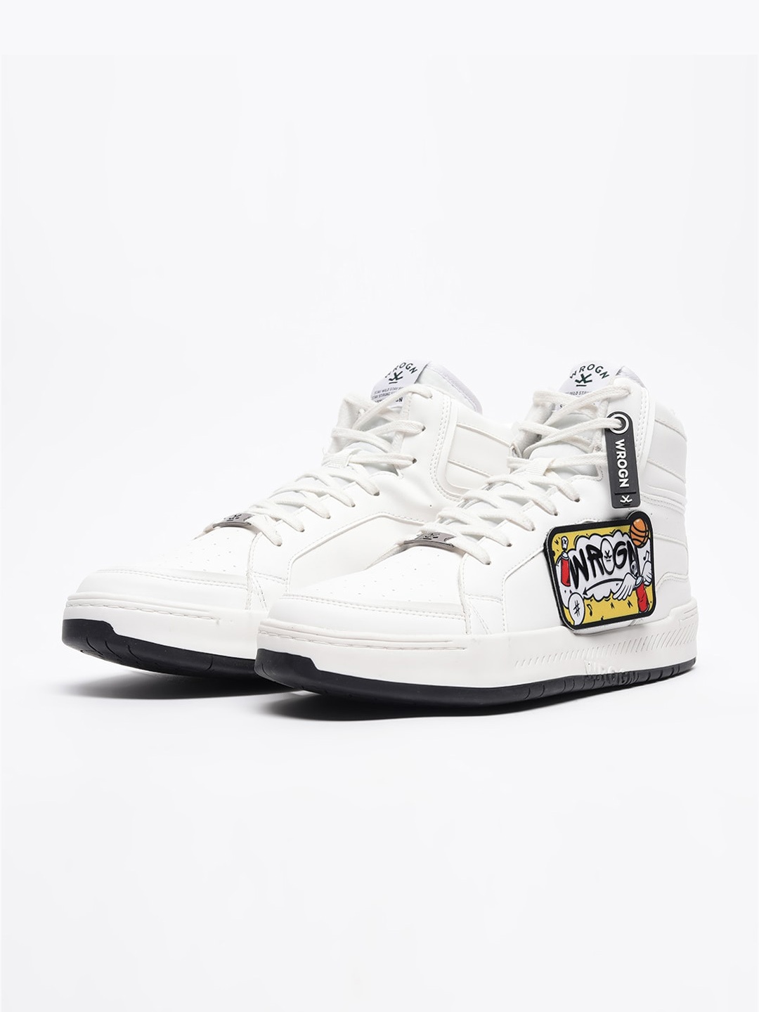 

WROGN Men High Top Lace Up Sneakers, White