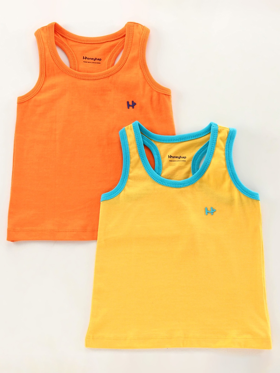 

Honeyhap Boys Pack Of 2 Round Neck T-shirt, Yellow