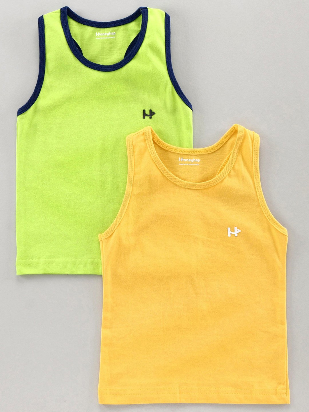 

Honeyhap Pack Of 2 Boys Bio Finish Cotton T-shirts, Green