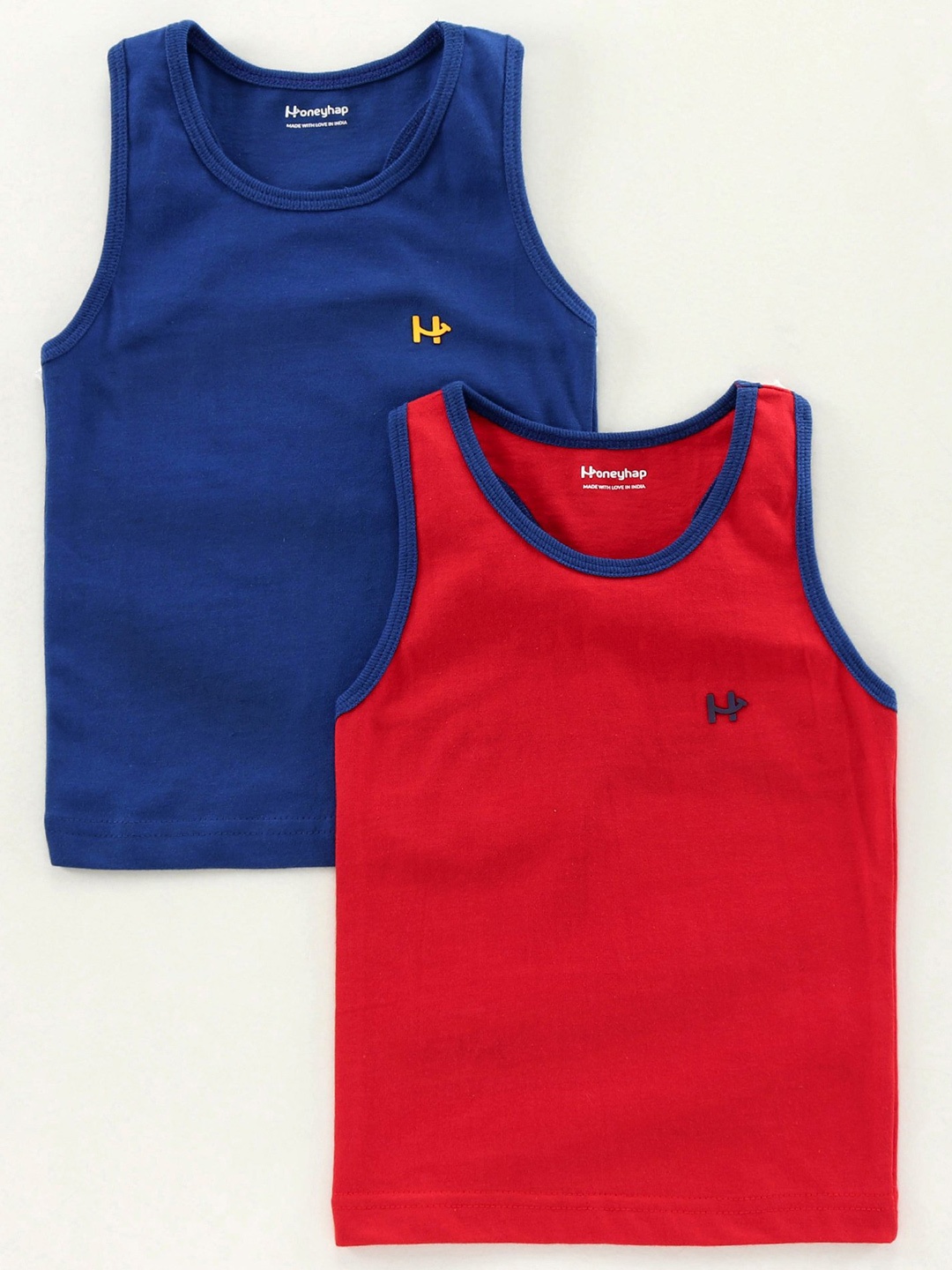 

Honeyhap Boys Pack Of 2 Round Neck T-shirt, Blue