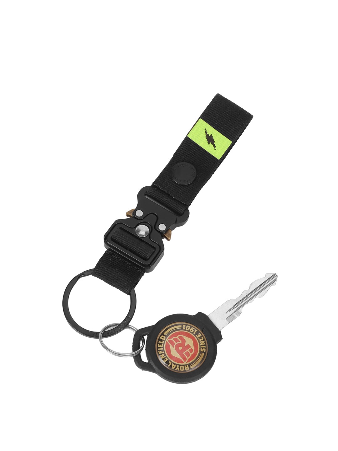 

Royal Enfield Textured Buckle Key Chain, Black