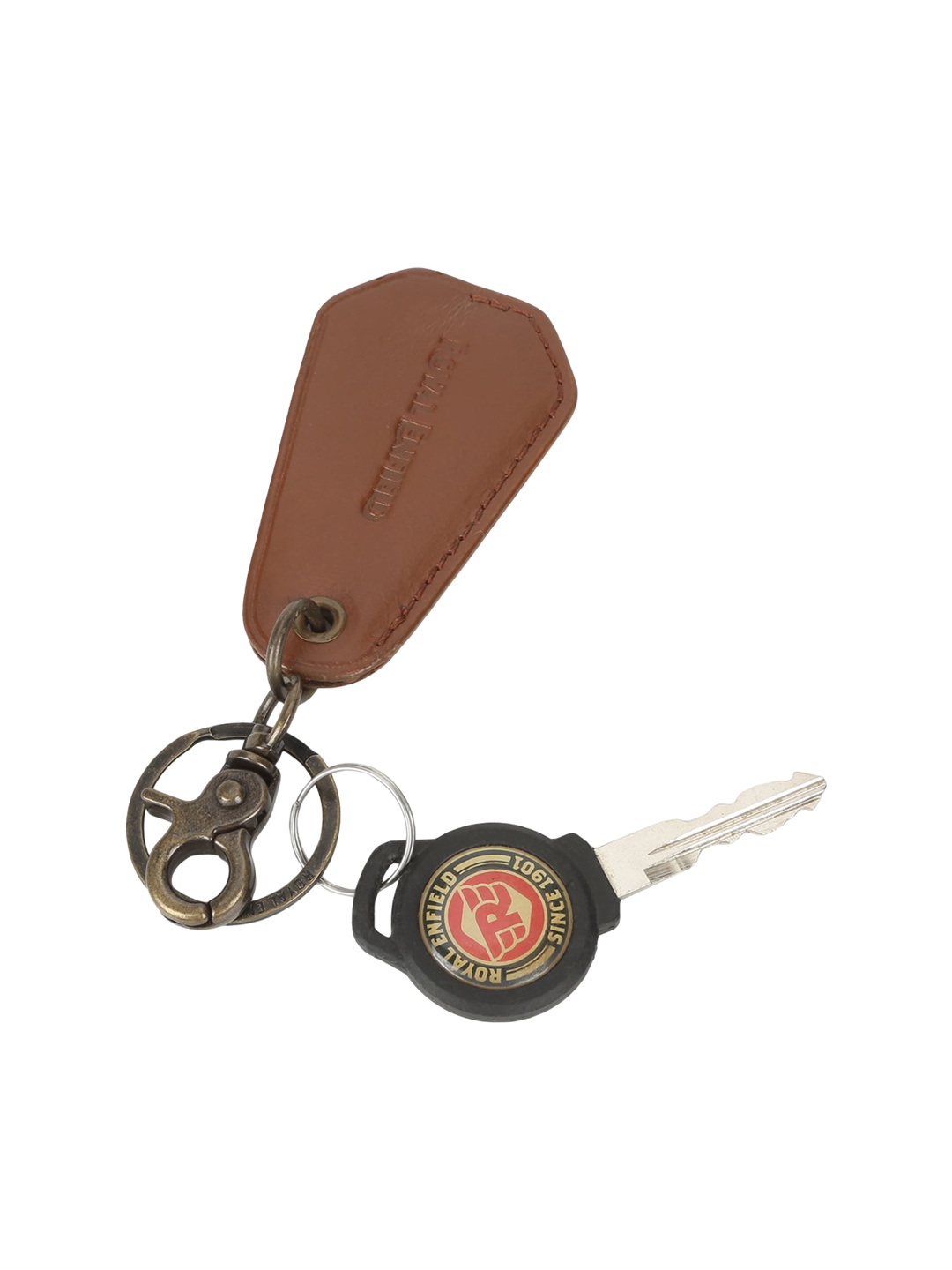 

Royal Enfield Bottle Opener Keychain, Tan
