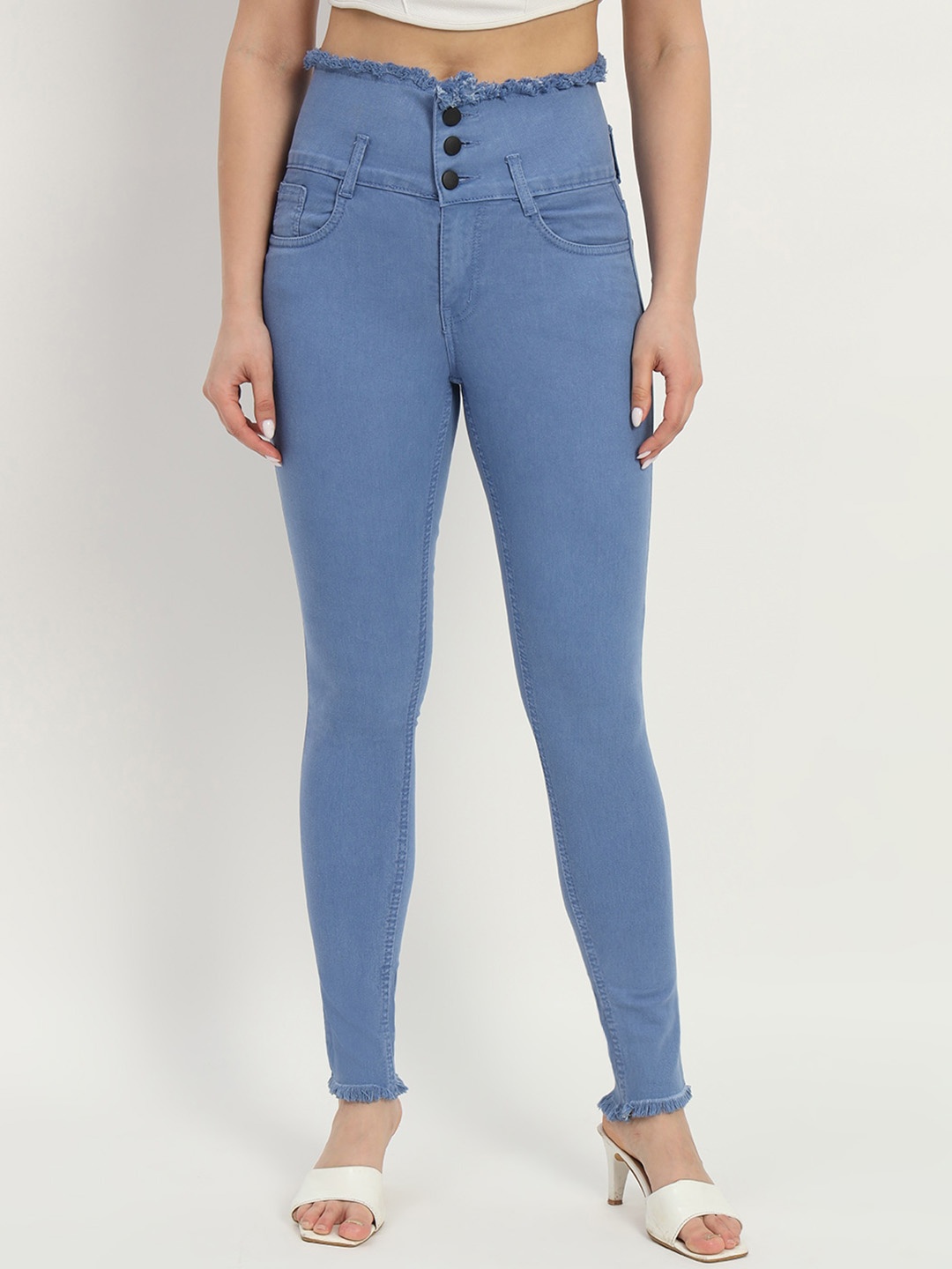 

BAESD Women Jean Skinny Fit High-Rise Clean Look Jeans, Blue