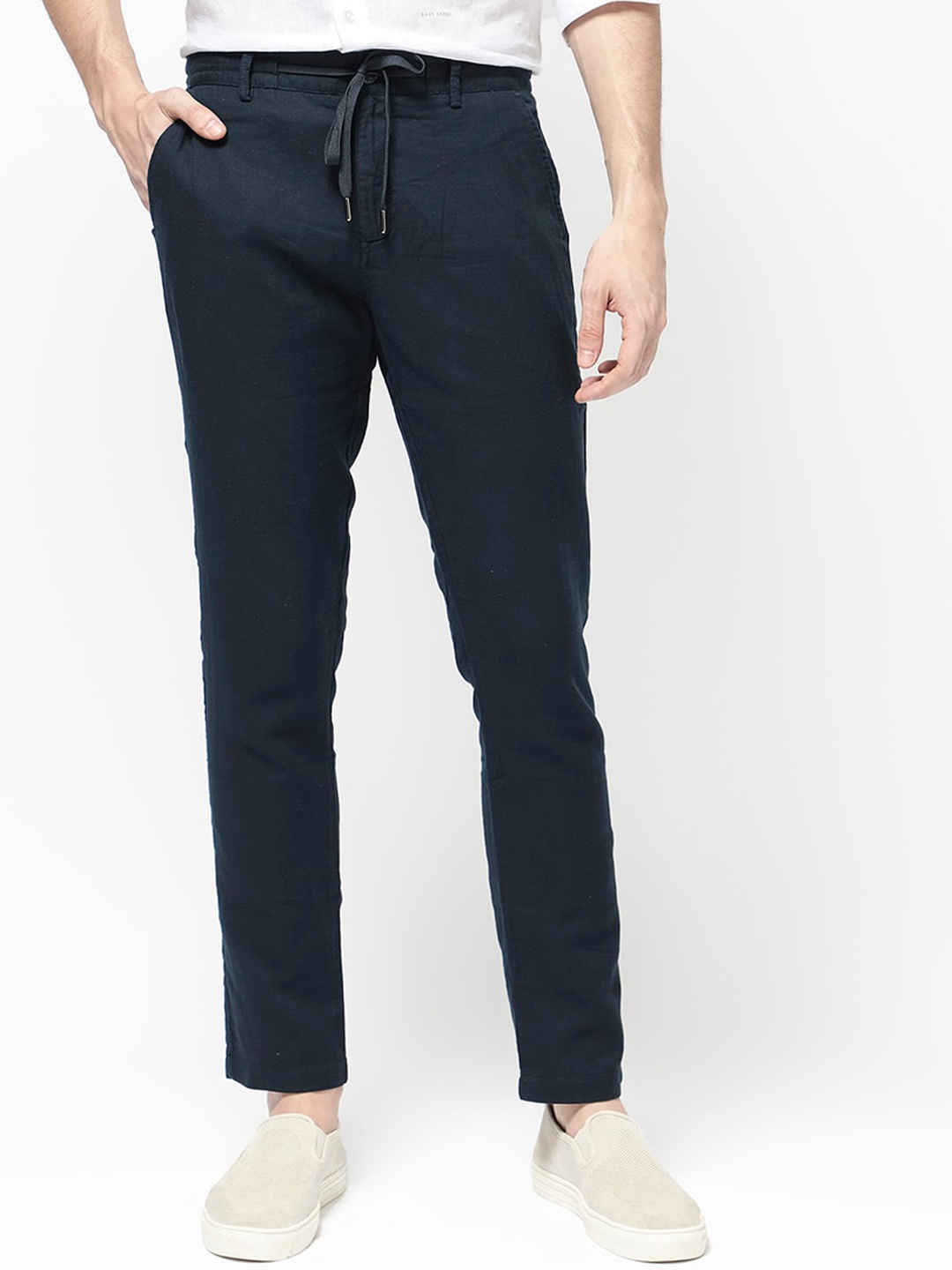 

RARE RABBIT Men Pastor-2 Regular Fit Chinos Trousers, Navy blue