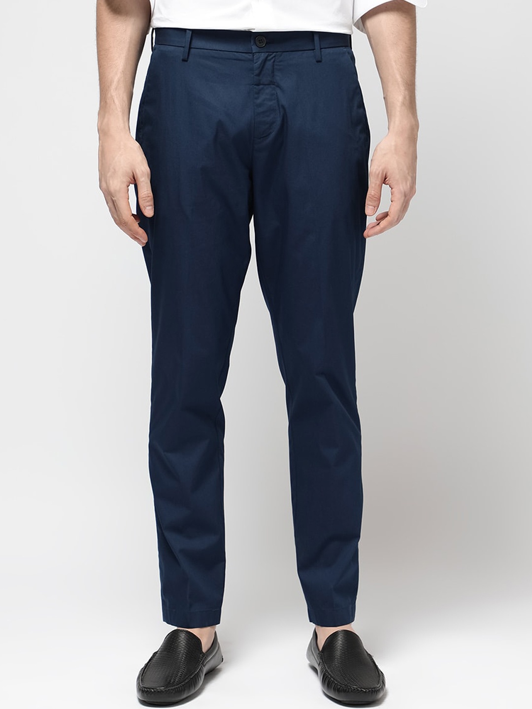 

RARE RABBIT Men Linotel Mid Rise Trousers, Blue