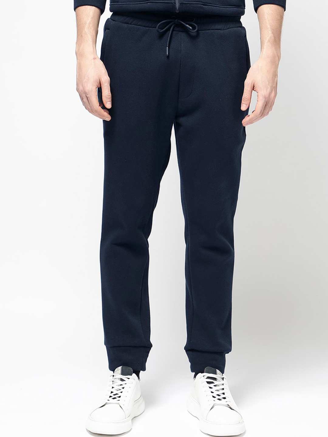 

RARE RABBIT Men Trant Cotton Joggers, Navy blue