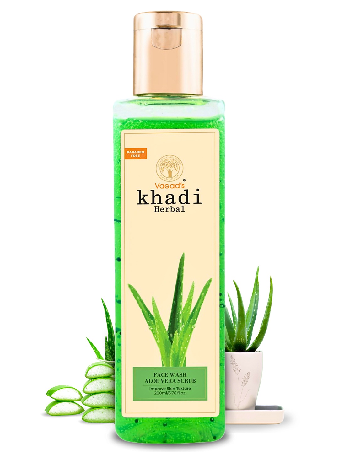 

Vagads Khadi Aloe Vera Scrub Face Wash - 200ml, Green