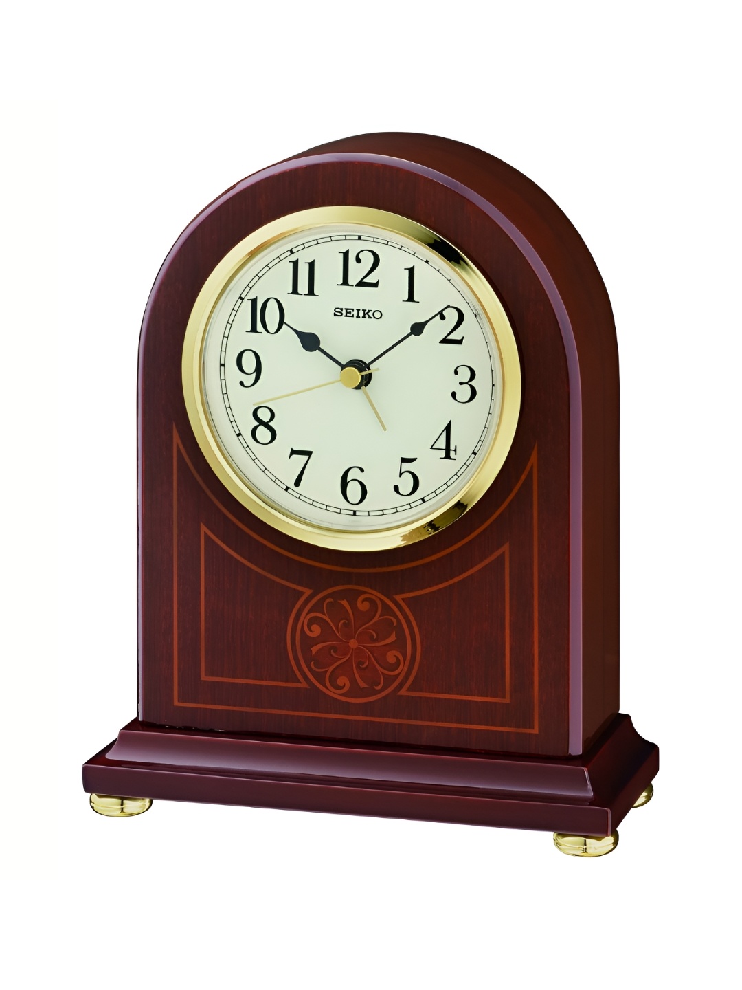 

SEIKO Brown & Red Printed Round Shaped Traditional Table Clock